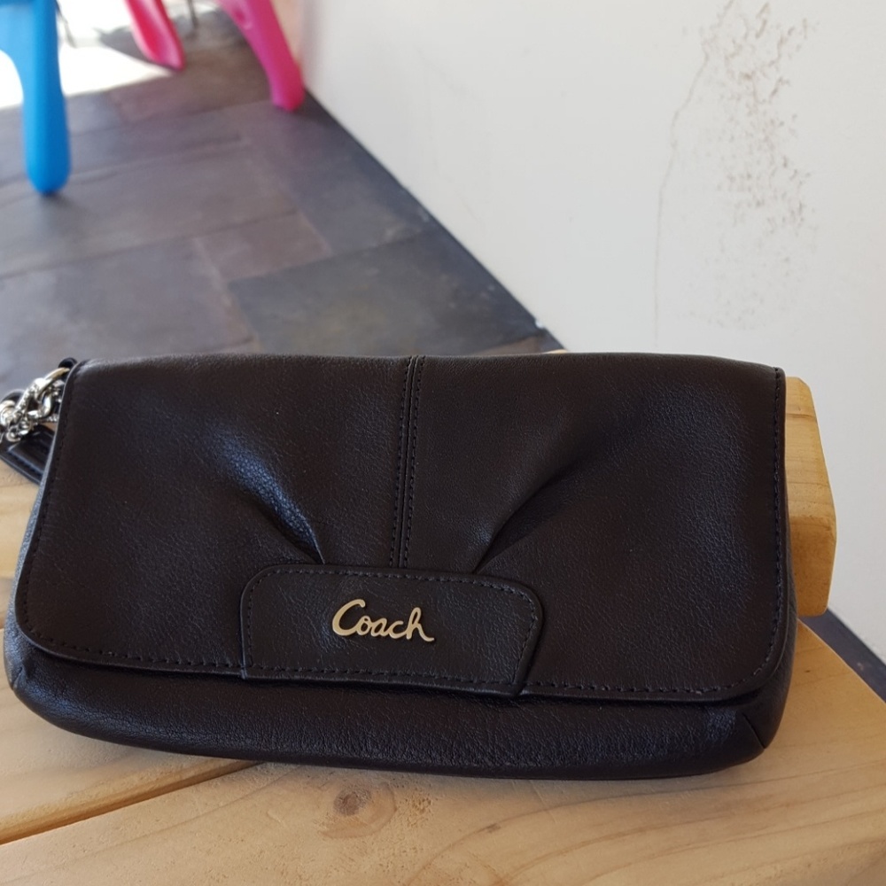 Coach Black Leather Clutch purse
